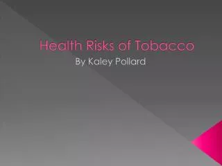 health risks of tobacco