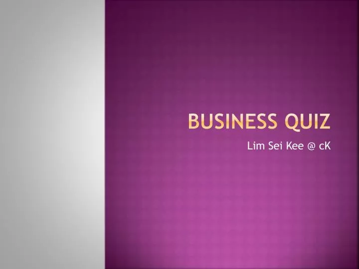 business quiz