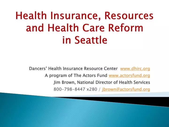 health insurance resources and health care reform in seattle