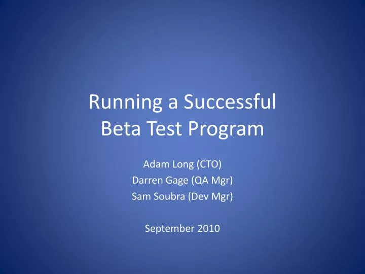 running a successful beta test program