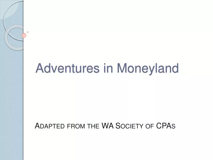 adventures in moneyland