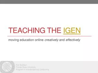 Teaching the igen