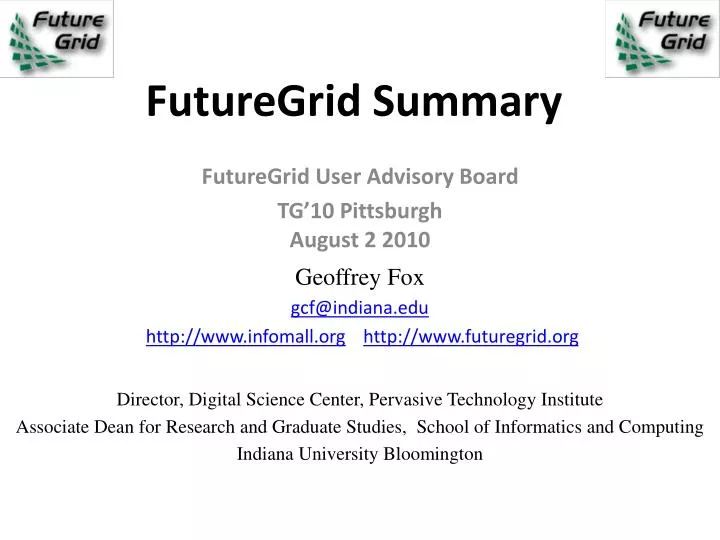 futuregrid summary