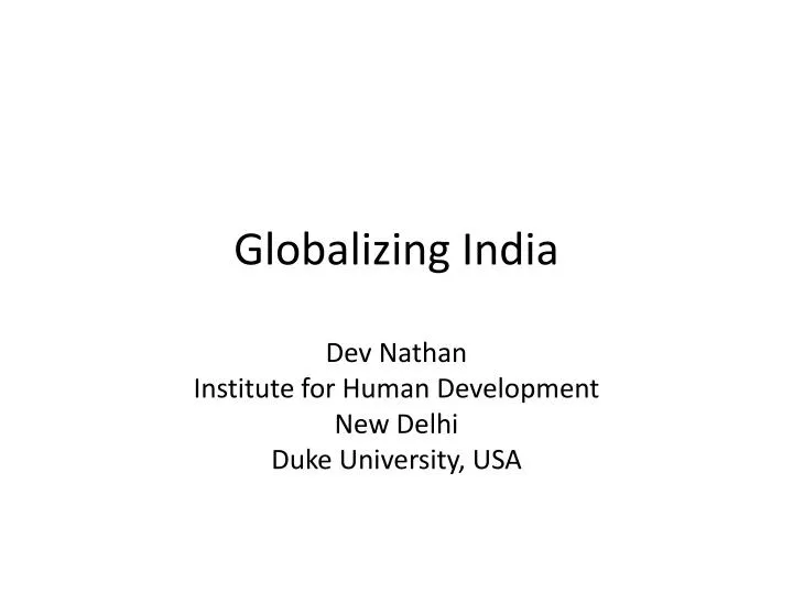 globalizing india