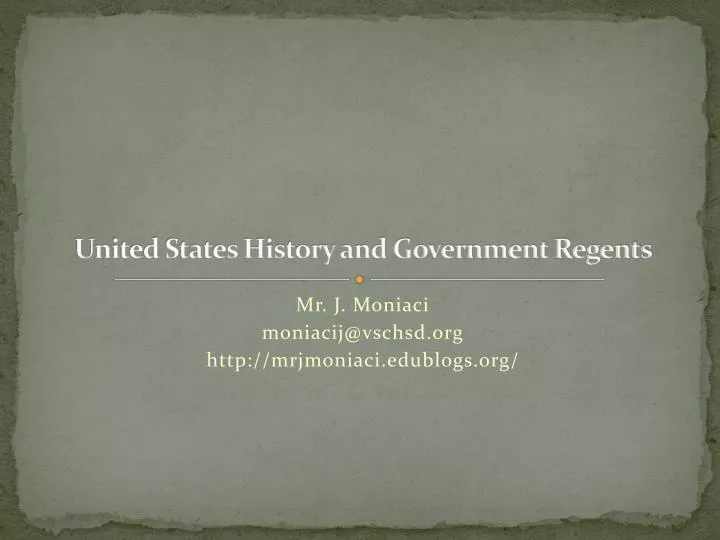 PPT United States History and Government Regents PowerPoint