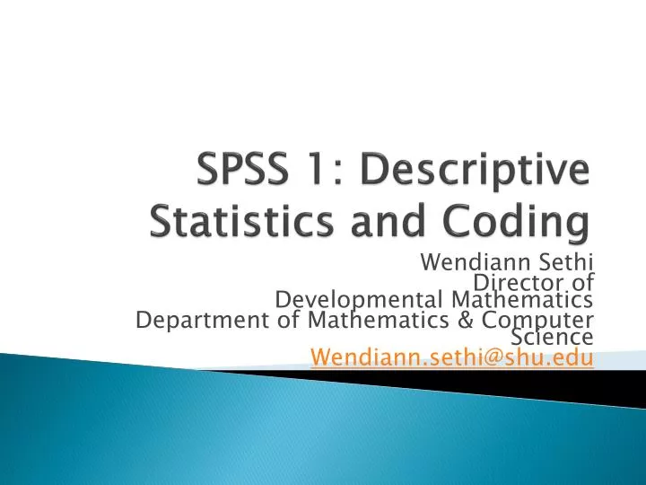 spss 1 descriptive statistics and coding