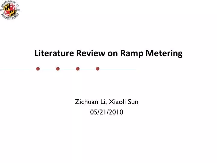 literature review on ramp metering