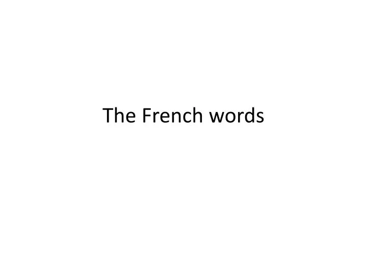 the french words