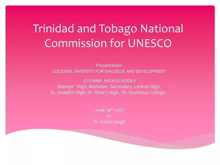 trinidad and tobago national commission for unesco