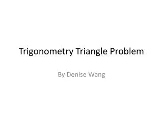 Trigonometry Triangle Problem