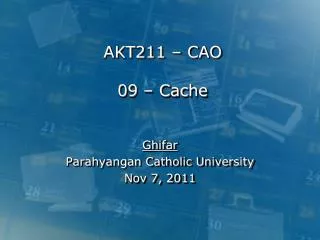 akt211 cao 09 cache