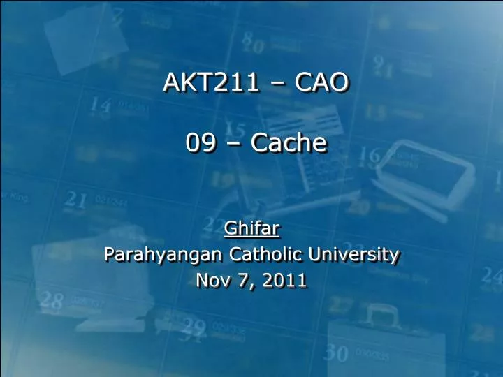 akt211 cao 09 cache