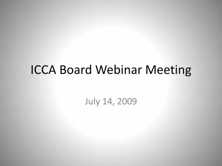 icca board webinar meeting