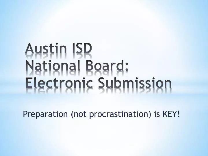 austin isd national board electronic submission