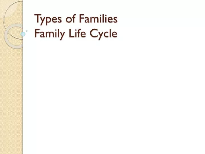 types of families family life cycle