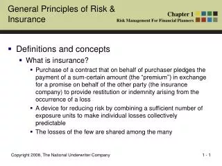 General Principles of Risk &amp; Insurance