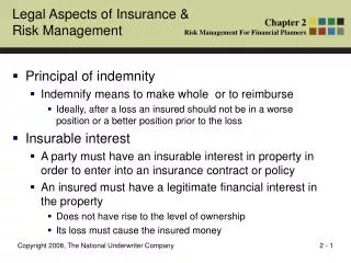Legal Aspects of Insurance &amp; Risk Management