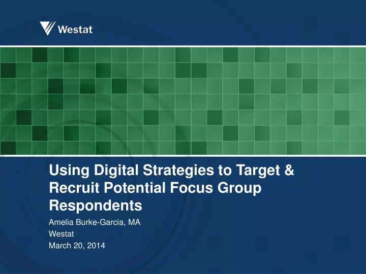 using digital strategies to target recruit potential focus group respondents