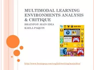 MULTIMODAL LEARNING ENVIRONMENTS ANALYSIS &amp; CRITIQUE