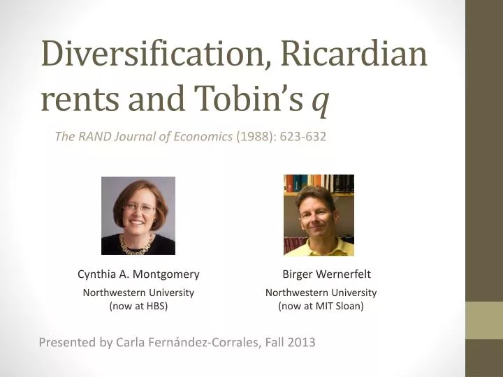 diversification ricardian rents and tobin s q