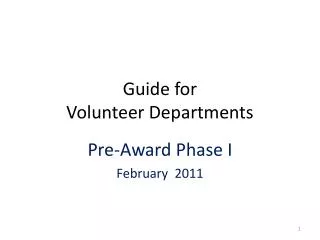 Guide for Volunteer Departments