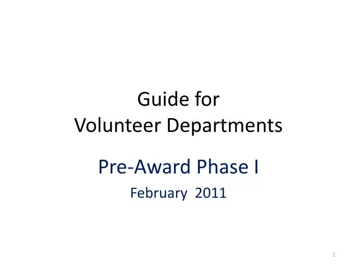 guide for volunteer departments