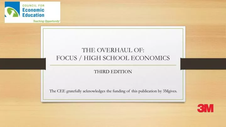 the overhaul of focus high school economics