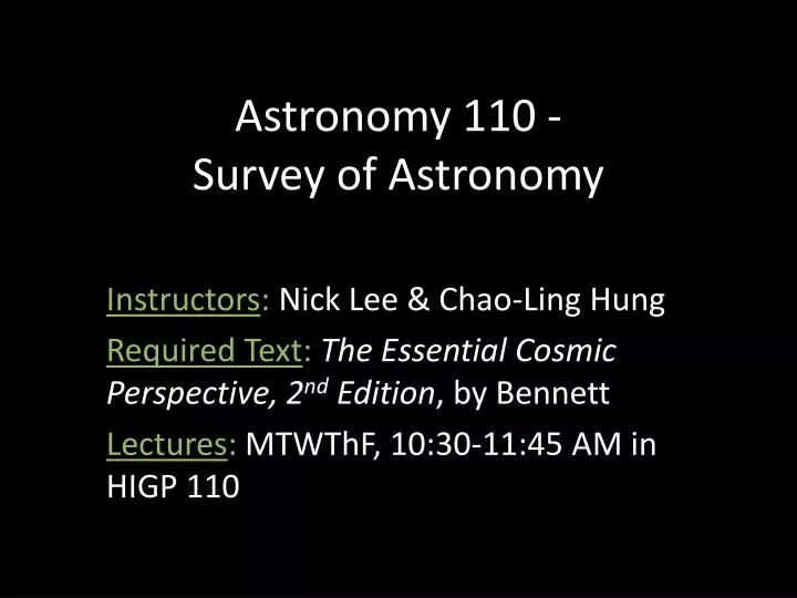 astronomy 110 survey of astronomy