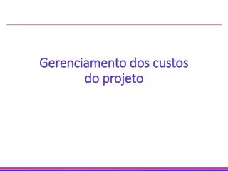 gerenciamento dos custos do projeto