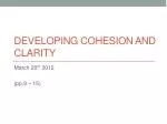 Developing cohesion and clarity - slide 1