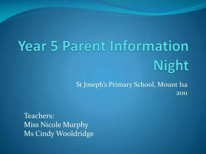 year 5 parent information night