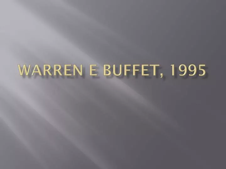warren e buffet 1995
