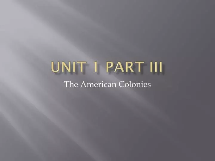 unit 1 part iii