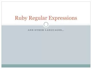 Ruby Regular Expressions