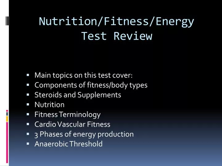 nutrition fitness energy test review
