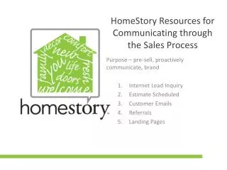 HomeStory Resources for Communicating through the Sales Process