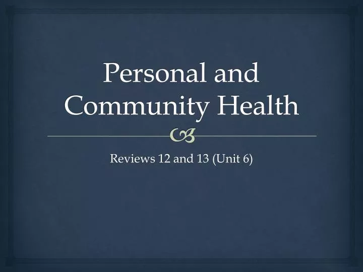 personal and community health