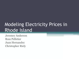 Modeling Electricity Prices in Rhode Island