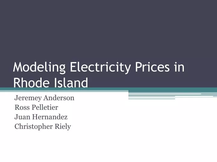 modeling electricity prices in rhode island