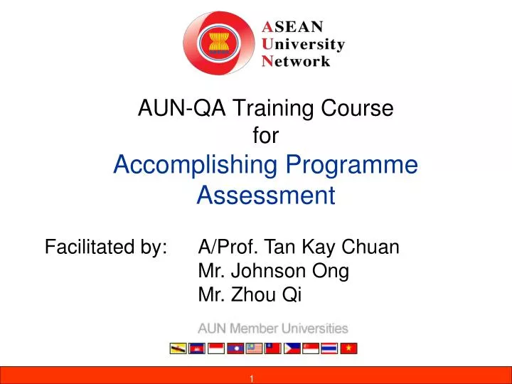 aun qa training course for accomplishing programme assessment