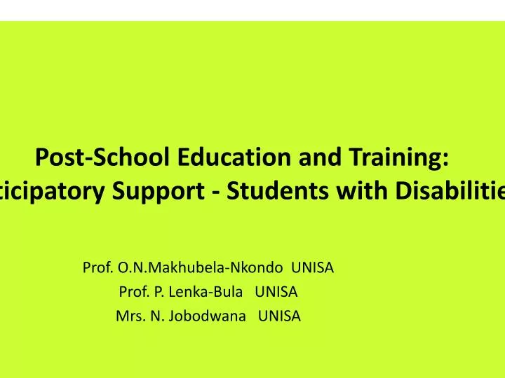 post school education and training anticipatory support students with disabilities