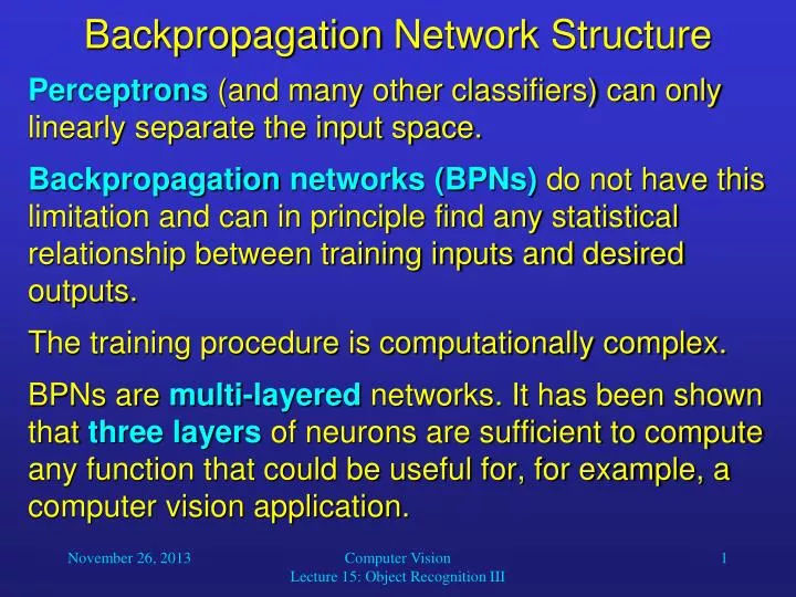 backpropagation network structure