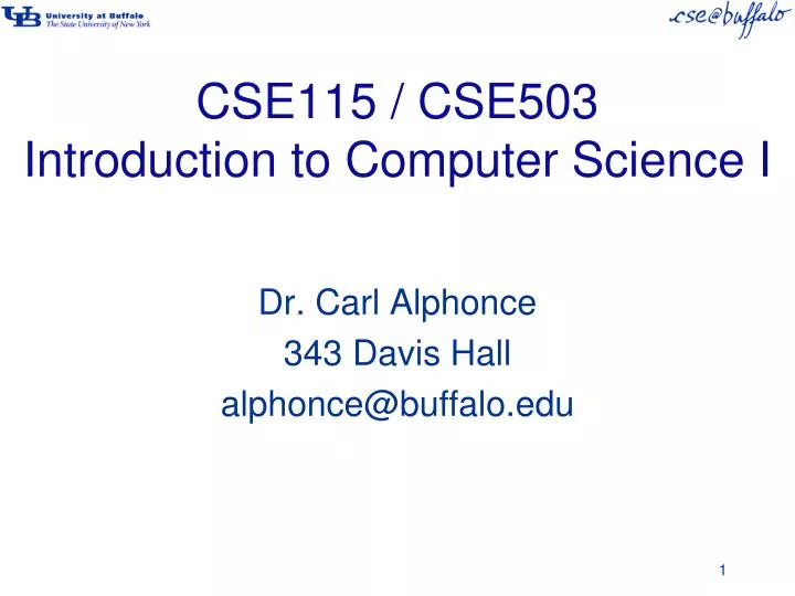 cse115 cse503 introduction to computer science i