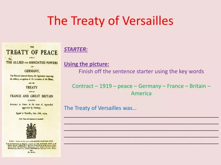 the treaty of versailles