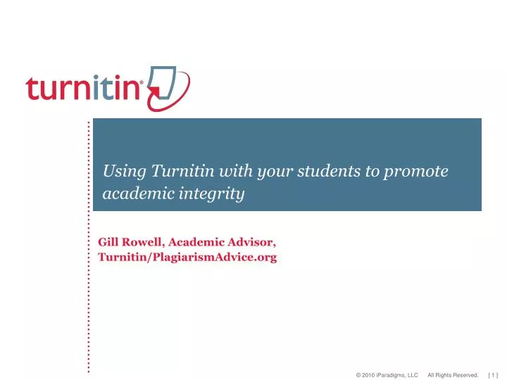using turnitin with your students to promote academic integrity