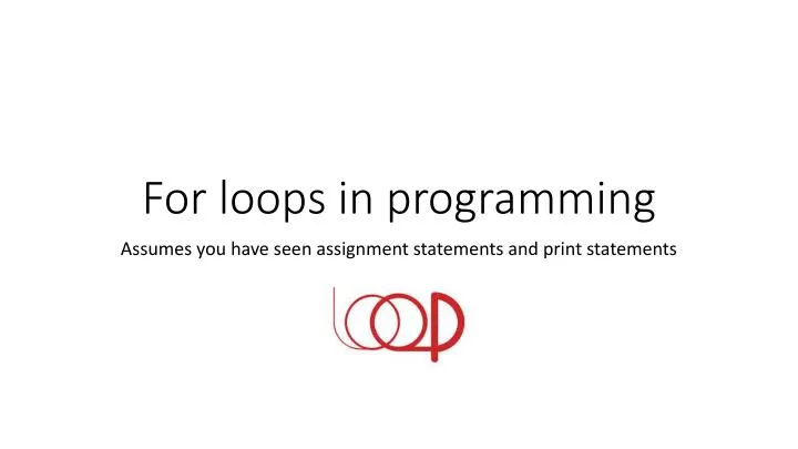 for loops in programming