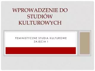 Wprowadzenie do studiów kulturowych