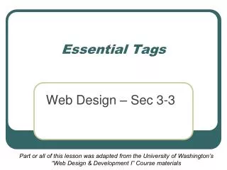 Essential Tags