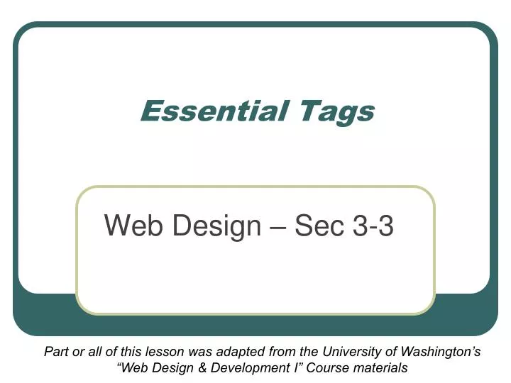 essential tags