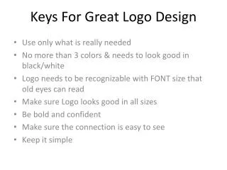 Keys For Great Logo Design